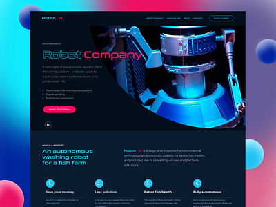 Dark UI artificial intelligence branding fish farm graphic design layout modern technology product design responsive webdesign robot typography ui ux webdesign