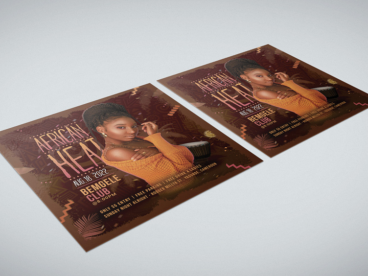 African Heat Nightclub Flyer by n2n44 on Dribbble