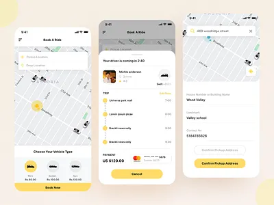 Cab Booking UI agent app booking branding cab driver driving graphic design service taxi transport travel ui ux
