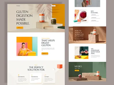 Neuro - Landing Page Design clean design supplement ui ux web website