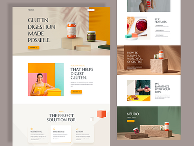 Neuro - Landing Page Design clean design supplement ui ux web website
