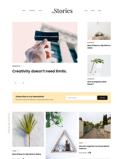My Stories blog responsive ui