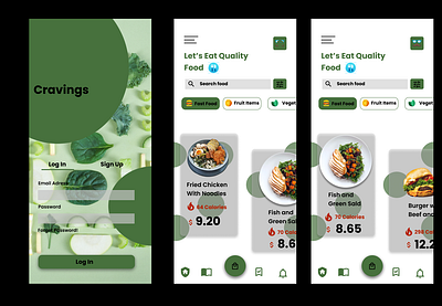 Craving Restaurant App ui ux