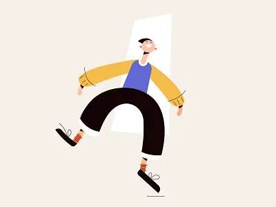 Moment character friends future happiness happy illustration jump lines love moment nice smile strokes uplift vector world