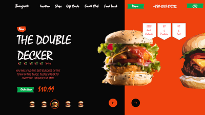 restaurant landing page ui ux web website