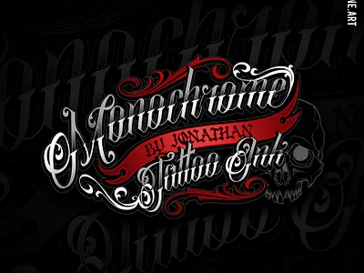 Monochrome Tattoo Ink lettering logo tattoo tattoo lettering
