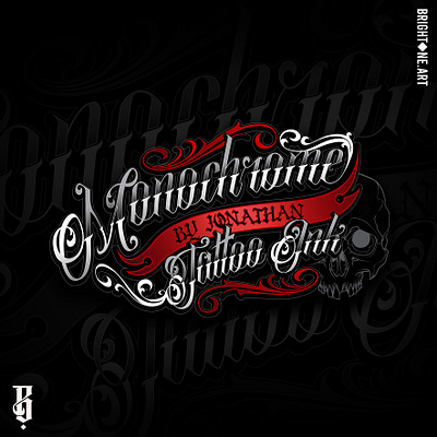 Monochrome Tattoo Ink lettering logo tattoo tattoo lettering