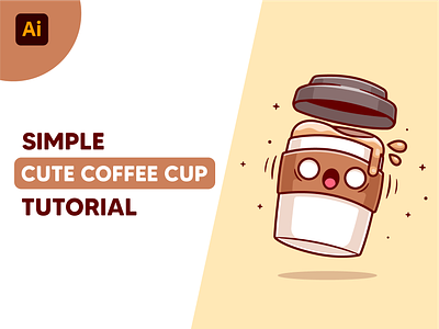 #CatalystTutorial Cute Shocked Coffee Cup☕ breakfast brown character coffee cup cute drink expression face food glass how to icon illustration logo sketch starbucks step by step tutorial