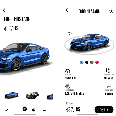 Mustang Sale Application ui ux