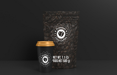 Premium Love Coffee Label Design 300dpi branding cmyk coffee coffee logo combine logo design graphic design icon label label design logo modern logo packaging packaging design print ready product label vector