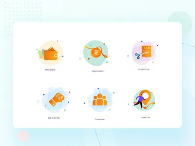 Finance Icons affordable customer depreciation finance illustration location no extra tax tax