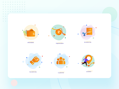 Finance Icons affordable customer depreciation finance illustration location no extra tax tax