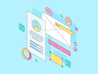 ui design abstract blue branding colors design flatdesign graphic design illustration illustrator isometric logo pink ui ux yellow