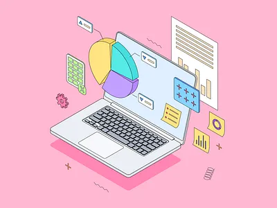 Spreadsheet infographic branding colors design flatdesign graphic design illustration illustrator infographic isometric logo pink presentation slideshow spreadsheet ui ux