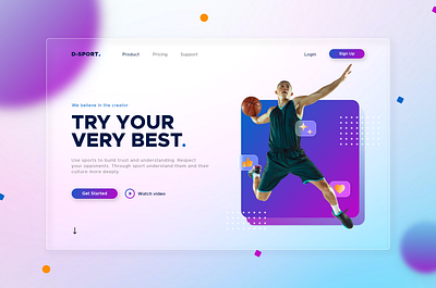 Sport Landing Web UI Design adobexd design sport ui ux webdesign webui