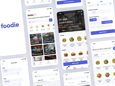 Table Booking & Online Ordering App Concept app book tables design minimalism mobile app order food restaurants simple trendy ui ux