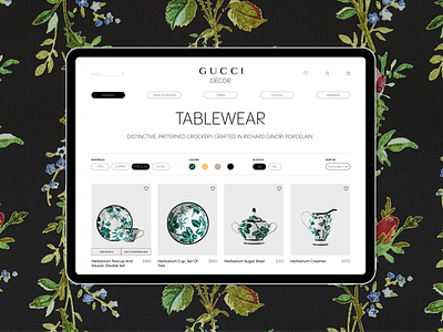 Gucci Dècor website concept // adobexd branding concept website design figma gucci redesign gucci website illustration ipad mockup landing page logo luxury website prototype ui user eperience user interface ux website website concept website design