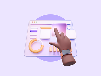 Product - 3D Icon 3d apple watch branding dashboard hand icon illustration interface product render statistics