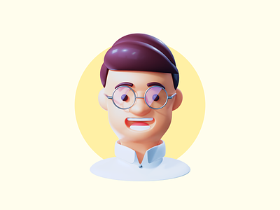 Board Member - 3D Icon 3d board branding character cute glasses icon illustration it lawyer render white collar yellow