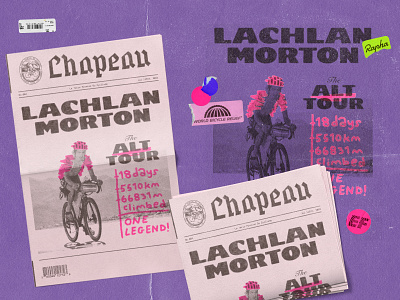 The Chapeau Gazette No.004 blackletter brand design branding chapeau design faux branding graphic design illustration lachlan morton logo logo design masthead newspaper rapha the alt tour tour de france type type lockup typography