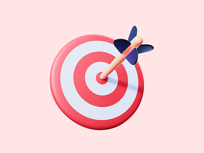 Bullseye - 3D Icon 3d archery branding bullseye darts direct hit icon red render target