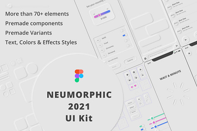 Neumorphic 2021 UI Kit for Figma. UI Design Trend 2021 app buy components design graphic design neumorphic trend ui ui design ui kit ui system