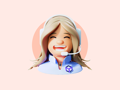 Support - 3D Icon 3d assistance blonde branding character customer cute feedback girl happy headset help icon illustration office question render smiling support technology