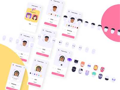 The configurator of superhero avatars illustration ui ux