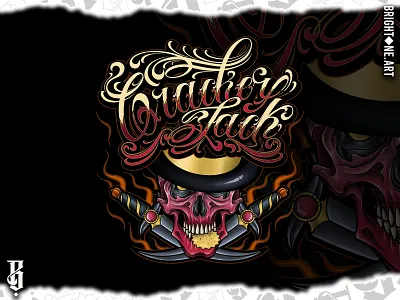 Cracker Jack artwork illustration lettering neo traditional tattoo tattoo tattoo illustration