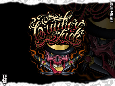 Cracker Jack artwork illustration lettering neo traditional tattoo tattoo tattoo illustration