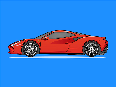 Ferrari F8 automobile automotive car engine ferrari flat illustration illustrator logo icon luxury machine public sport sports car supercar suv transport transportation vector vehicle