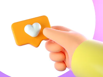 Give it a like 3d 3d art 3d artist c4d cinema 4d design illustration instagram like logo render ui