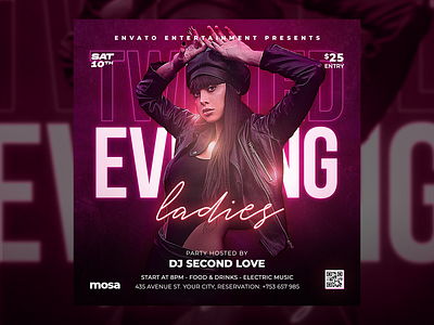 Night Club Party Flyer Template PSD artist birthday celebration club design dj flyer ladies night club summer template