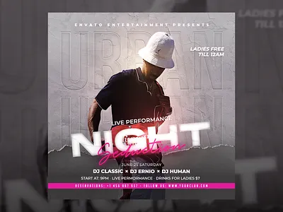 Night Club Party Flyer Template PSD artist birthday celebration club design dj flyer ladies ladies night night club summer template