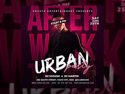 Night Club Party Flyer Template PSD after work party artist birthday club dj flyer night club summer template