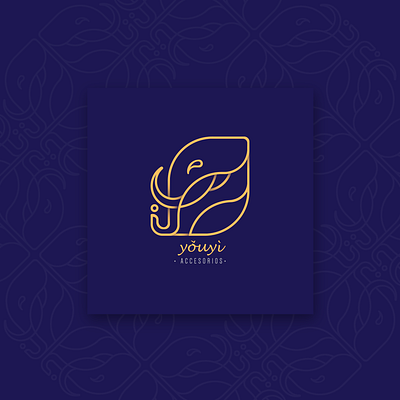 Identidad de " Yǒuyì Accesorios" blue branding creative design elefante elegante illustrator logo vector vector art women