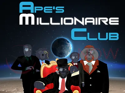 APE'S MILLONAIRE CLUB 3d animation branding business logo design design graphic design illustration logo logo design logodesign mascot motion graphics ui vector