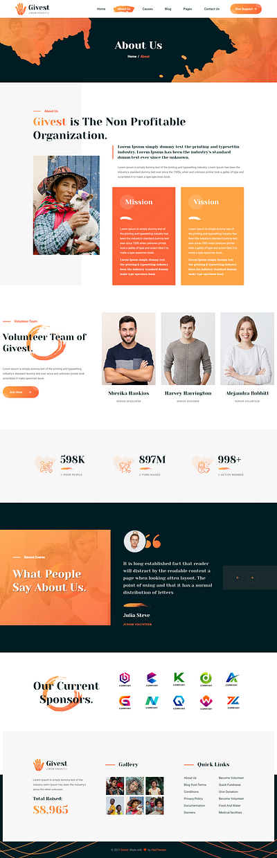 Givest - Charity & Fundraising Vue Nuxt JS Template bootstrap vue nuxt js template charity vue nuxt js web template responsive charity web template vue charity js web template vuejs charity website template