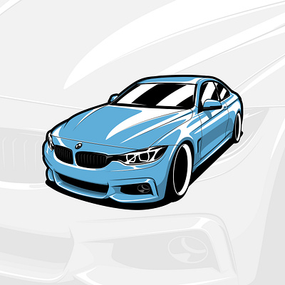 BMW F32 428i art automotive bimmer bmw branding car coupe design drawing illustration logo m4 transport vector vehicle
