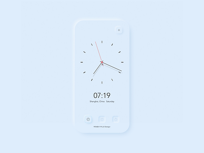 Neumorphism UI alarm app clean clock minimalist neumorphism phone time ui