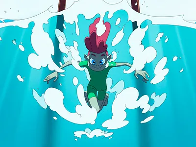 Ocean 2d 2dartist art cartoon character digital art flat illustration ocean sea texture underwater water