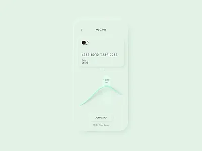 Neumorphism UI 3d account bank card chart clean minimalist mobile neumorphism phone ui