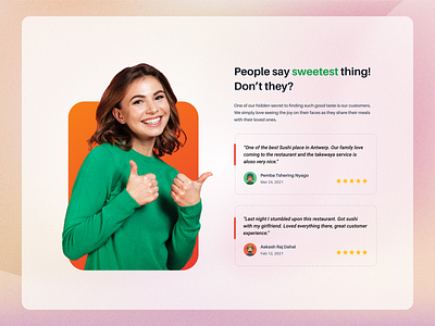 Customer Review - Restaurant 🥣 customer ratings restaurant reviews testimonials ui website