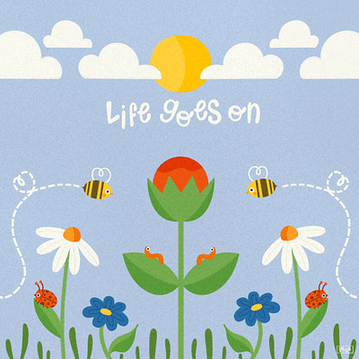 Life Goes On cute design cute illustration cute illustrations design digital design digital drawing digital illustration doodles illustration lettering