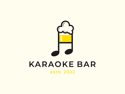 karaoke bar bar beer karaoke logo note