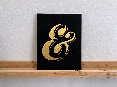 Gold Ampersand Hand Painted Sign custom
