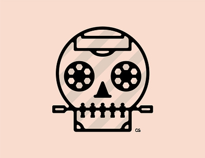 Foosball Skull abtract design flat foosball icon illustration line art logo minimal skull soccer vector wit