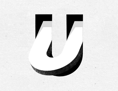 Letter U Sketch blackandwhite
