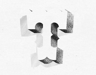 Letter T Sketch blackandwhite