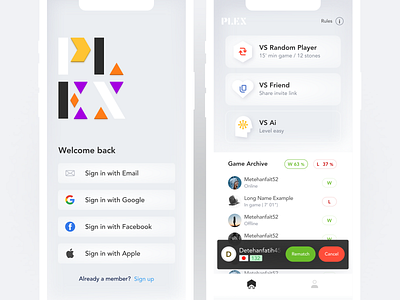 Plex animation app branding colorful design game gaming illustration mobile ui ux uxui